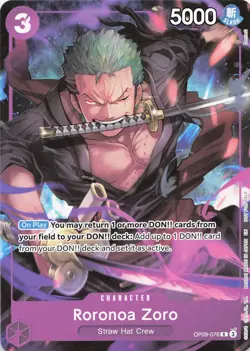 ONE PIECE Roronoa Zoro Welcome Pack Vol. 2 #OP09-076 One Piece Promo NM - Image 1