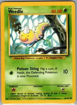 Weedle 69/102 Non Holo - Base Set WOTC - Pokemon Card - LP - Image 1