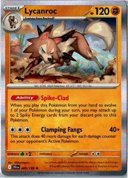 Pokemon Card - Lycanroc Journey Together 085/159 2025 Rare Holo Near Mint - Image 1