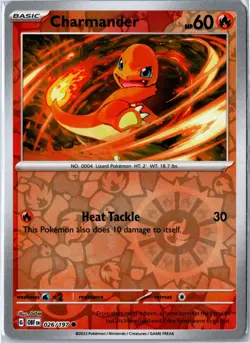 Pokemon Card - Charmander 026/197 Obsidian Flames Common Reverse Holo Near Mint - Image 1