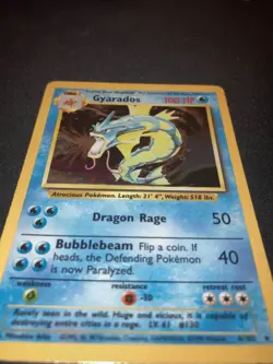 Pokemon TCG Gyarados Base Set 6/102 Holo Rare Pokemon Card LP - Image 2