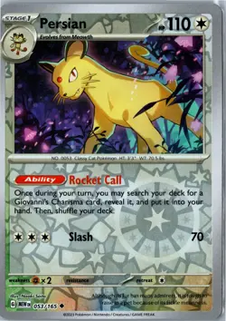 Persian 151 053/165 Uncommon Reverse Holo Lightly Played - Pokemon Card - Image 1