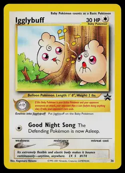 Pokemon Card - Igglybuff Wizards Black Star Promos 36 Promo - Image 1
