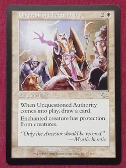 Magic The Gathering JUDGMENT UNQUESTIONED AUTHORITY white card MTG - Image 1