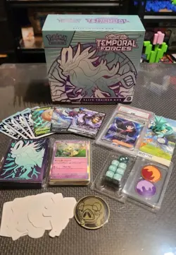 Empty Temporal Forces ETB Mixed Lot! Shauntal PSA 8 Slab, 3 Jap. V Cards, Bulk - Image 1