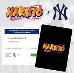 2026 NY Yankees NARUTO Night Exclusive Card PRESALE - Image 1