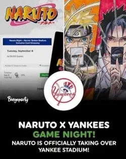 2026 NY Yankees NARUTO Night Exclusive Card PRESALE - Image 3