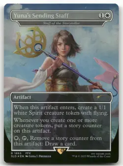 Yuna's Sending Staff - Staff of the Storyteller (Rainbow Foil) NM Secret Lair Dr - Image 1