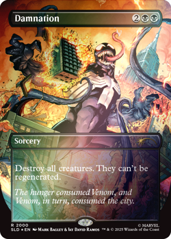 Damnation PRESALE ✨ Borderless COLORS FOIL ✨ MTG NM Venom Spider-Man Secret Lair - Image 1