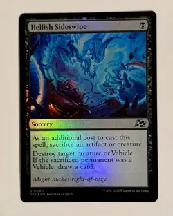 x1 Hellish Sideswipe DFT Aetherdrift MTG 90 FOIL UNCOMMON M/NM 1x - Image 1