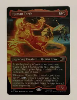 1x Foil Human Torch (Borderless) - Commander: Marvel Super Heroes NM - MTG - Image 1