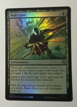 x1 Wall Crawl FOIL SPM Spider-Man MTG 121 M/NM 1x - Image 1