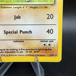 Hitmonchan 7/102 Holo Holo Rare Base Set Unlimited HP Condition Pokemon TCG Card - Image 5