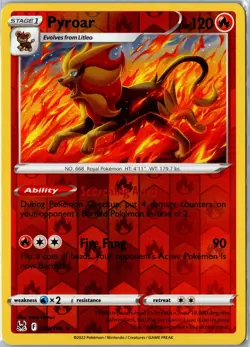 Pyroar 029/196 Lost Origin Rare Holo Reverse Holo Near Mint English - Image 1