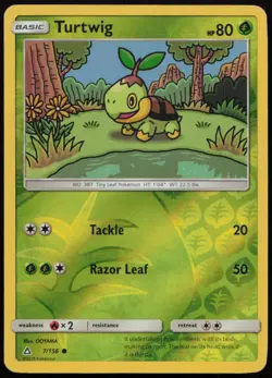 Turtwig 7/156 MP Ultra Prism Common Reverse Holo Pokemon - Image 1