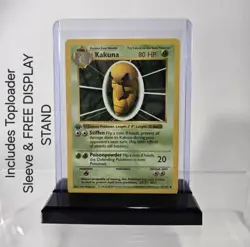 FREE DISPLAY STAND 1st Edition KAKUNA Uncommon #33 Base Set Pokemon LP TO MP - Image 1