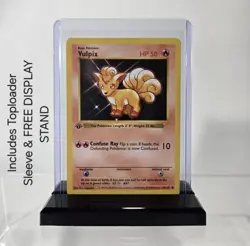 FREE ACRYLIC DISPLAY STAND 1st Edition VULPIX #68 Base Set Pokemon LP TO MP - Image 1