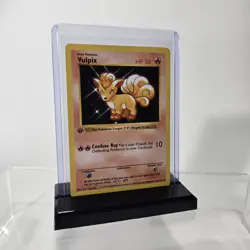 FREE ACRYLIC DISPLAY STAND 1st Edition VULPIX #68 Base Set Pokemon LP TO MP - Image 3