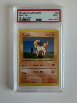 1999 POKEMON BASE SET 1ST EDITION #60 PONYTA PSA 9 - Image 1