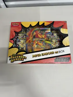 Pokemon TCG: ME Ascended Heroes Mega Emboar EX Factory Sealed Box Slight Box Dmg - Image 1