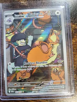 Team Rocket's Raticate 202/182 Illustration Rare Destined Rivals Pokemon Holo NM - Image 1