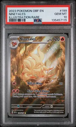 Pokemon Company PSA 10 Ninetales 199/197 Obsidian Flames IR Holo EN 2023 - Image 1