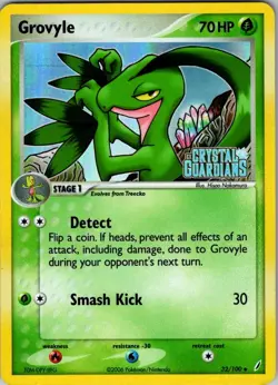 Grovyle 32/100 Uncommon Crystal Guardians Pokemon Reverse Holo Lightly Played - Image 1