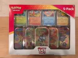 Pokemon TCG Scarlet & Violet 151 Mini Tins Costco Bundle, 5 Pack - Sealed - Image 1
