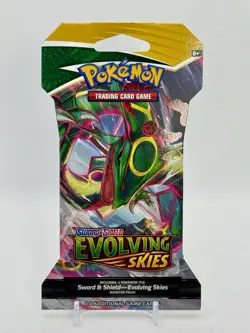 Pokemon TCG: Sword & Shield EVOLVING SKIES Factory Sealed SLEEVED Booster Pack 820650808784 - Image 1