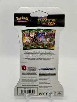 Pokemon TCG: Sword & Shield EVOLVING SKIES Factory Sealed SLEEVED Booster Pack 820650808784 - Image 2