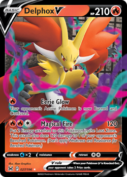 DELPHOX V 027/196 HOLO V RARE LOST ORIGIN NM/M POKEMON - Image 3