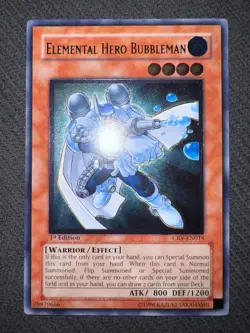 Yugioh Elemental Hero Bubbleman 1st Edition Ultimate Rare CRV-EN014 NM - Image 2