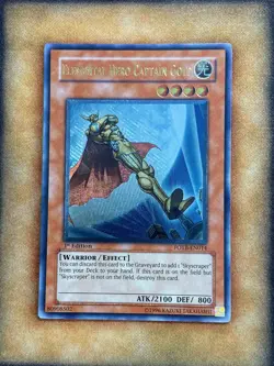 Yugioh Elemental Hero Captain Gold FOTB-EN014 Ultimate Rare 1st Ed NM - Image 1