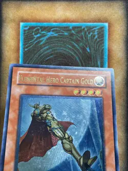 Yugioh Elemental Hero Captain Gold FOTB-EN014 Ultimate Rare 1st Ed NM - Image 3
