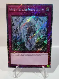 Yugioh! Grave of the Super Ancient Organism Platinum Secret Rare RA03-EN077 NM - Image 1