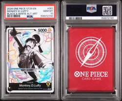 2026 One Piece ST29 EN Black & White Alt Art #001 Monkey D. Luffy PSA 10 - Image 3