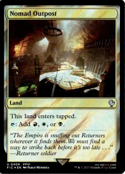 MTG FIC Surge Foil Nomad Outpost Commander: Final Fantasy 409 U NM Card Scan - Image 1