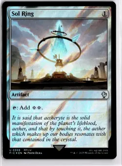 MTG FIC Surge Foil Sol Ring () Commander: Final Fantasy U 359 NM Pack Fresh Card - Image 1