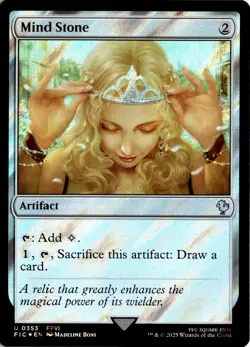 MTG FIC Surge Foil Mind Stone Commander: Final Fantasy 353 U NM Card Scan - Image 1