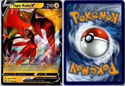 Pokemon Card - Tapu Koko V 050/163 Battle Styles V Rare Holo Near Mint - Image 3