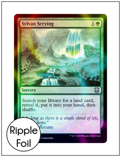 1x Sylvan Scrying, Ripple Foil, Modern Horizons 3 Commander, Magic MTG NM - Image 1