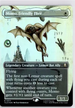 MTG TLA Foil Momo, Friendly Flier (Borderless) 317 FIC R Avatar: The Last Airben - Image 1