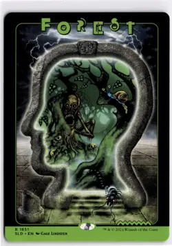 MTG Secret Lair BrainDead Non-Foil Forest () 1651 SLD R NM Scan MagicTheGatherin - Image 1