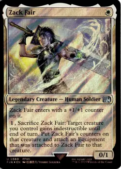MTG FINAL FANTASY Surge Foil Zack Fair U 580 NM Scan - Image 1