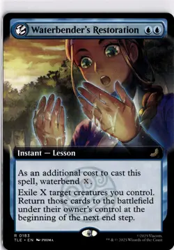 MTG TLE Non-Foil Waterbender's Restoration (Extended Art) R 183 NM Avatar: The L - Image 1