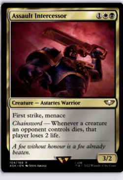 MTG 40K Non-Foil Assault Intercessor Universes Beyond: Warhammer 40,000 R 104 NM - Image 1