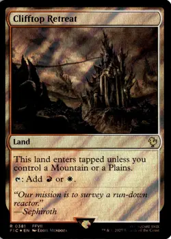 MTG Commander: FINAL FANTASY Surge Foil Clifftop Retreat R 381 NM Scan - Image 1