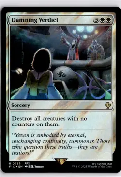 MTG FIC Surge Foil Damning Verdict Commander: Final Fantasy R 239 NM Pack Fresh - Image 1