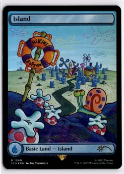MTG SpongeBob SquarePants Secret Lair Island 1940 Foil Basic Lands Under the Sea - Image 1
