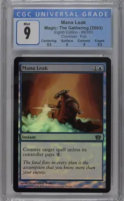 MANA LEAK 8th Edition Foil C CGC 9 Q++ MTG [Nostalgium] - Image 1